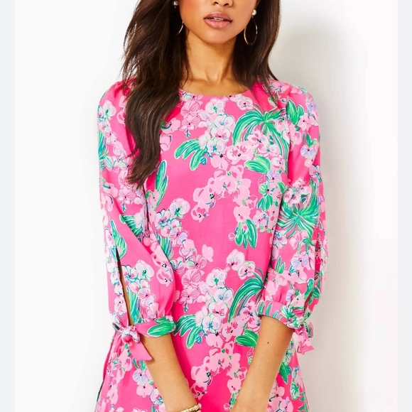 Lilly Pulitzer Maude Satin Romper Roxie Pink Size 4 - Picture 3 of 13